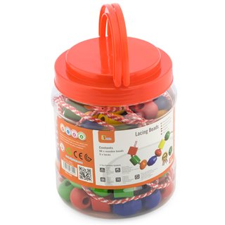 Lacing beads - 90 pieces and 5 cords